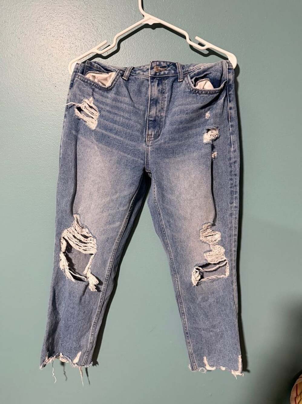 American Eagle Distressed Mom Jeans Size 12 Short